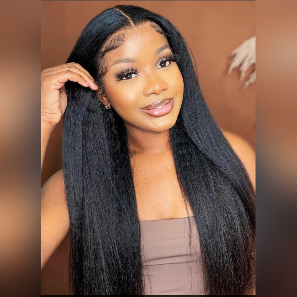 MOVING SALE-Gorgeous kinky straight lace front 100%human hair